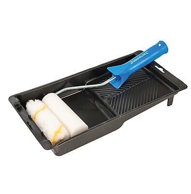 4 Inch Paint Roller Set C/W Frame, Tray and 2 Sleeves