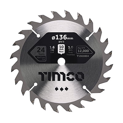 Rip Saw Blade 24 Tooth x 136mm for Wood (DT1947)