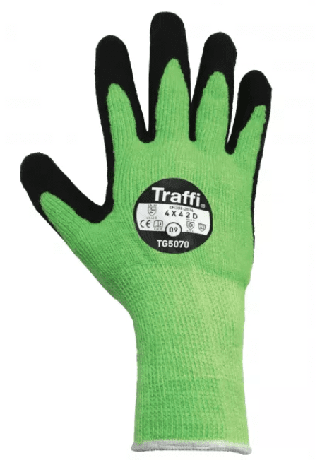 Traffi Gloves Green Cut Level D